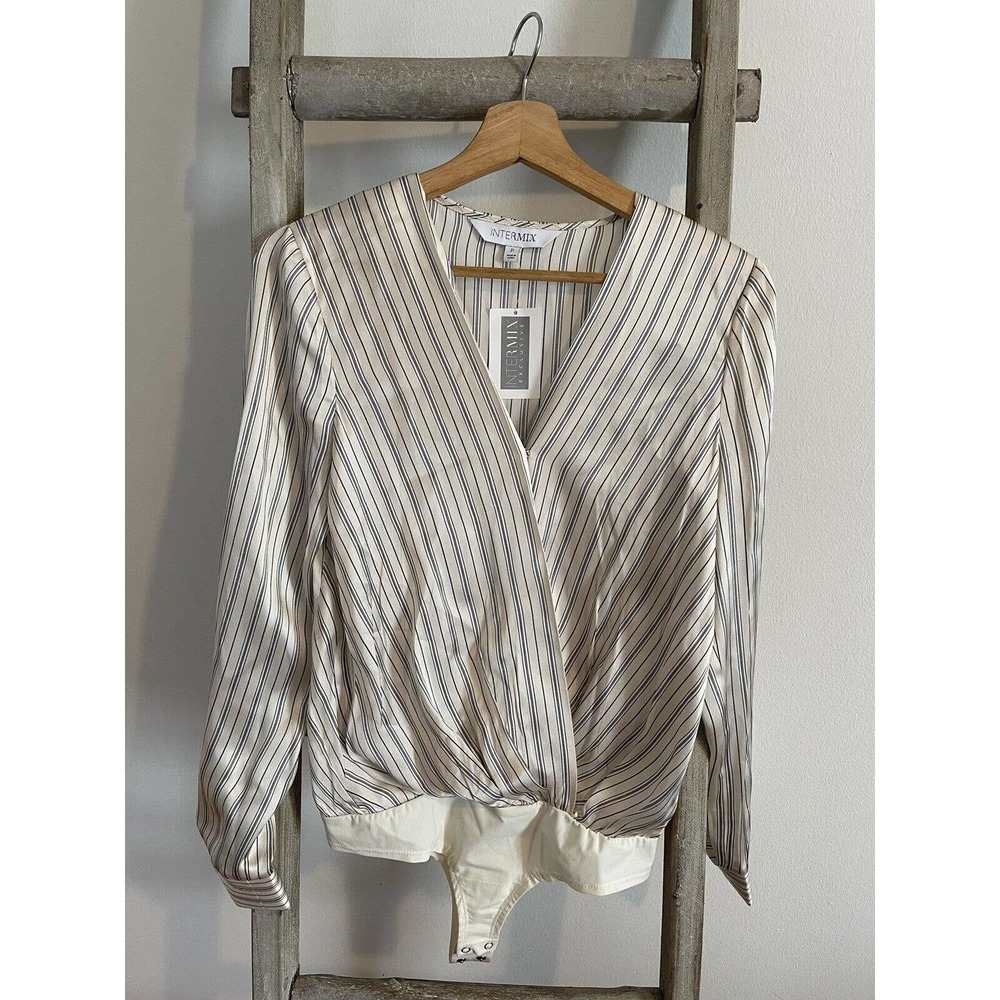 Intermix Exclusive 100% Silk Bodysuit Size P NWT
